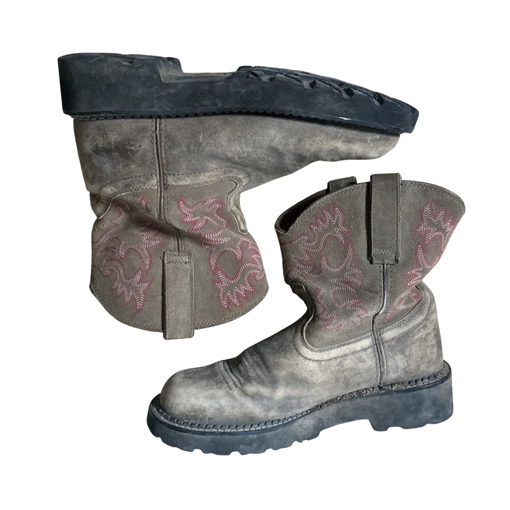 Ariat Fatbaby Western Boots Brown Pink Stitching Leather 10000821 Womens 7.5B